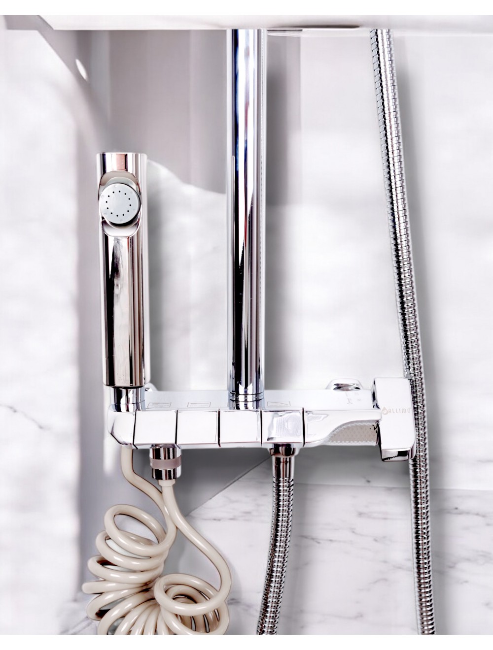 Allimo Prinç Gövde Bataryalı Duş Seti KROM PİANO