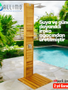 Allimo İroko Ağaç Bahçe ve Havuz Duş seti