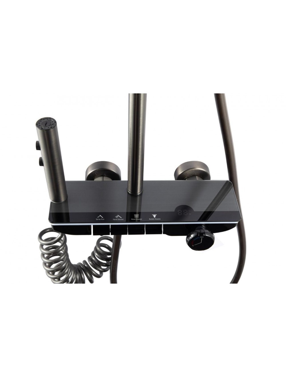 Allimo led aydınlatmalı piano duş seti