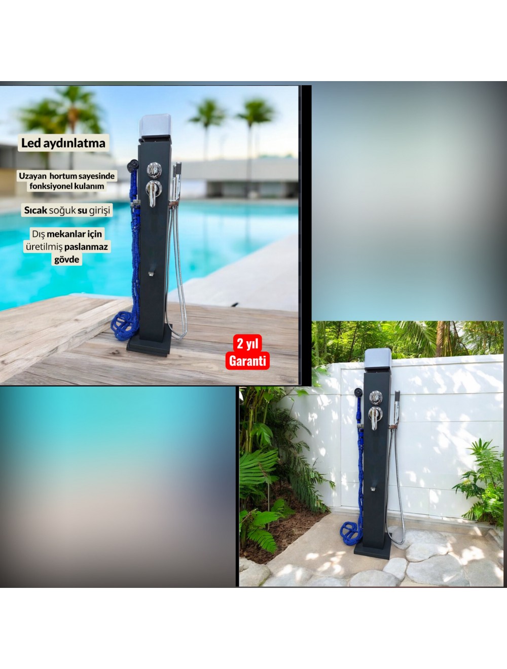 304 Paslanmaz Bahçe ve Havuz Duş Seti